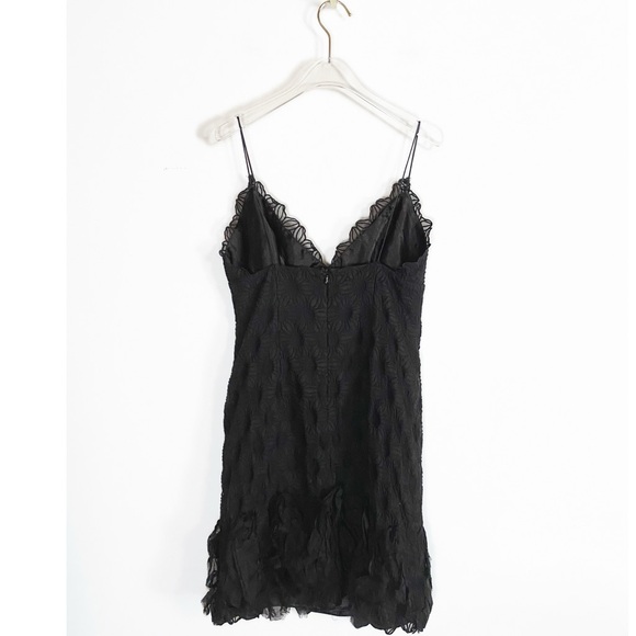 MILLY of New York Black Dress Silk blend Ruffled bottom Womens size 8 - Picture 2 of 9